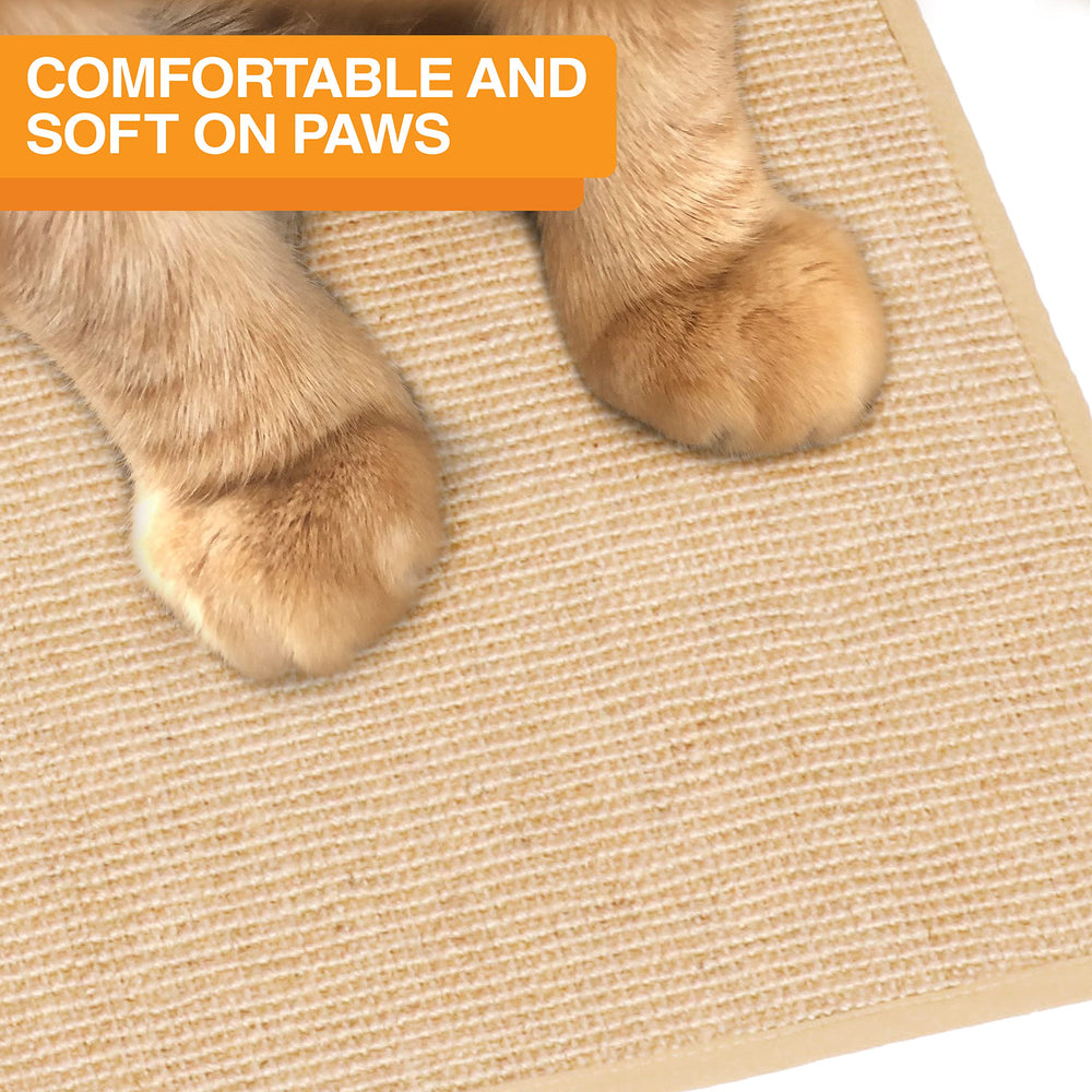 Neater Pets beige color jute mat complements any room.