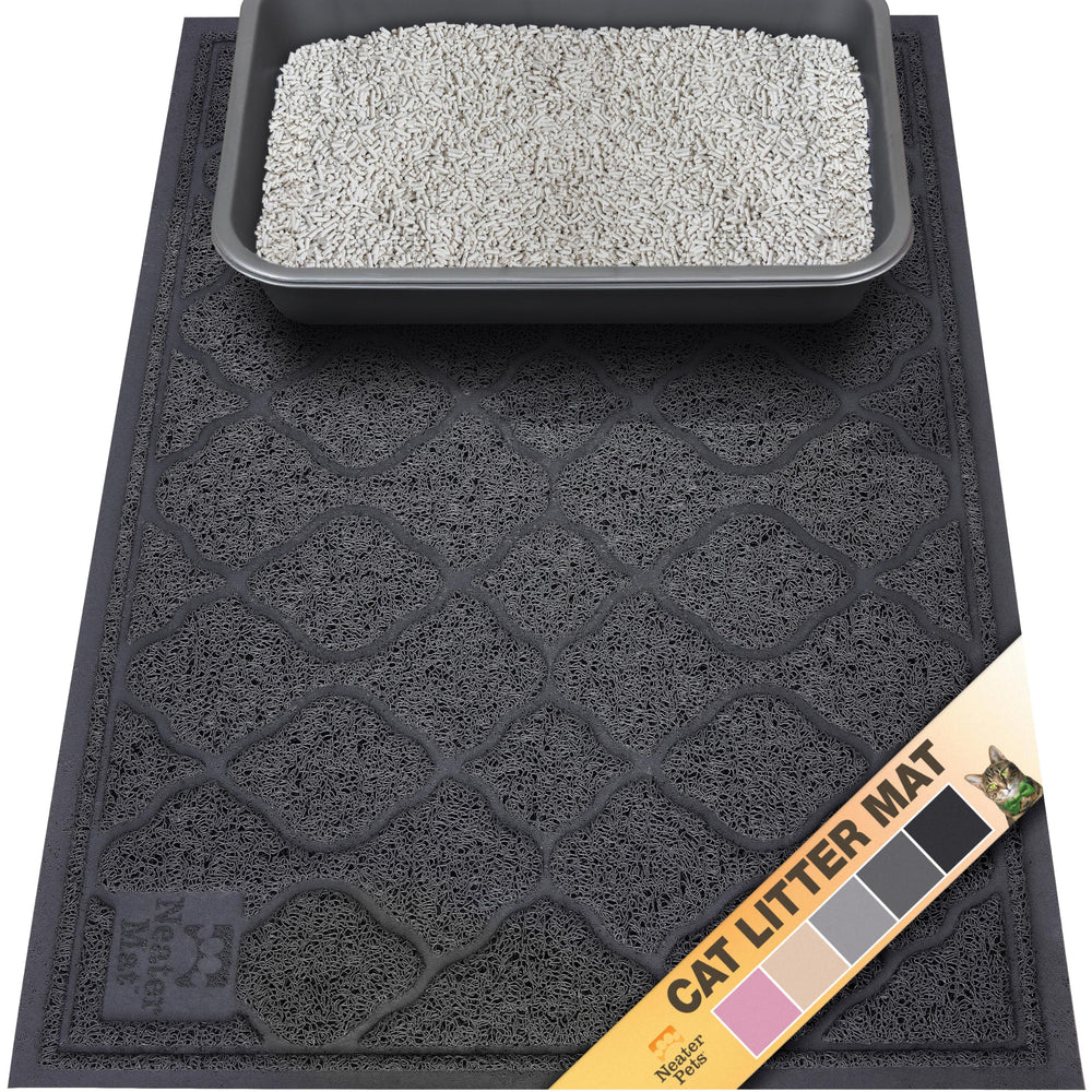 Neater Pets Neater Mat cat litter rug front view shows deep grooves trapping litter