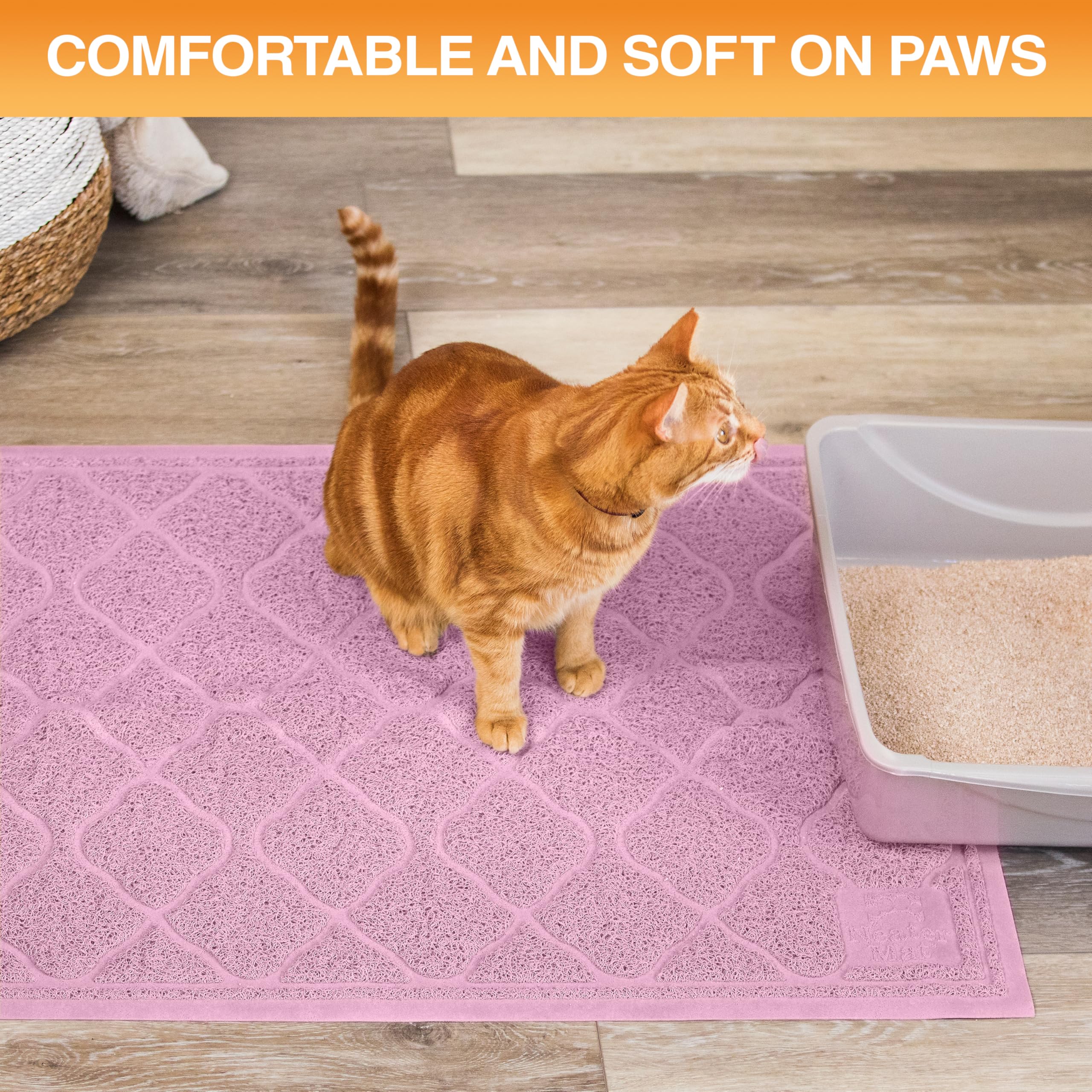 Neater Pets Neater Mat pink color sample showing stylish pet space.