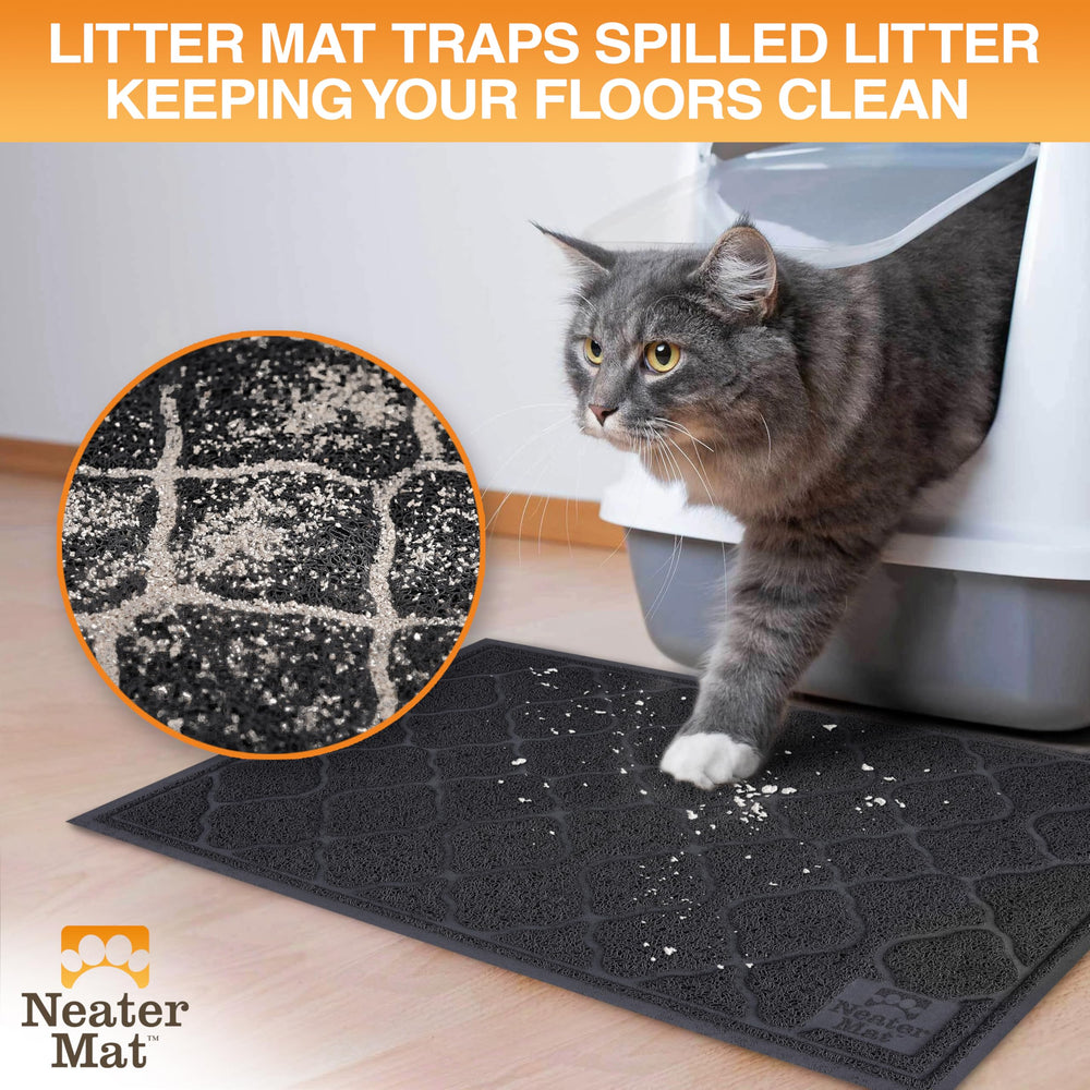 Neater Pets Neater Mat side profile highlights anti-slip backing for stable placement