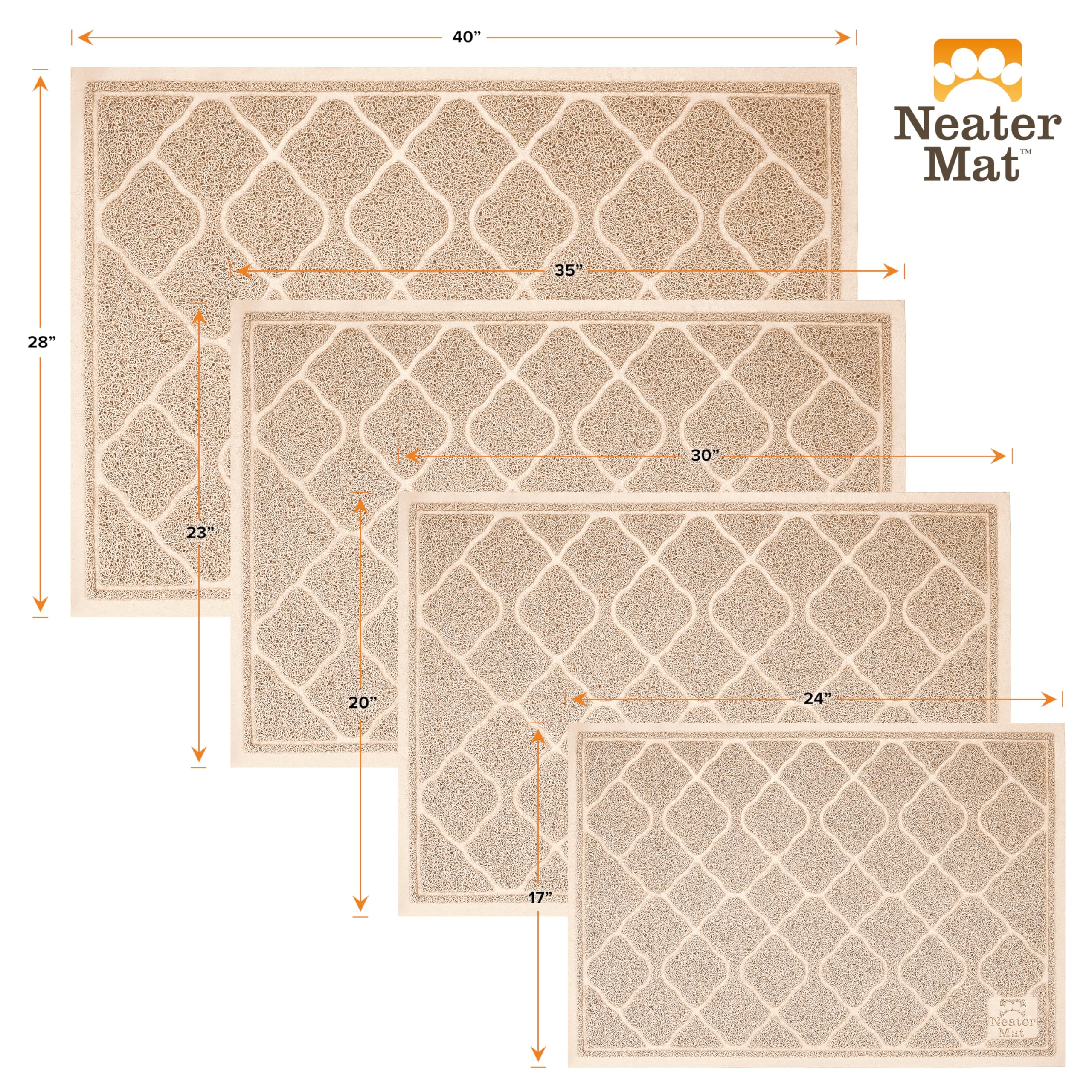 Neater Pets Neater Mat water-resistant design blocks liquids from reaching floors.