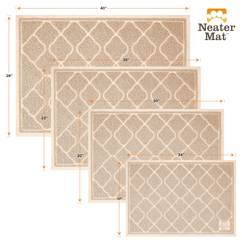 Neater Pets Neater Mat water-resistant design blocks liquids from reaching floors.