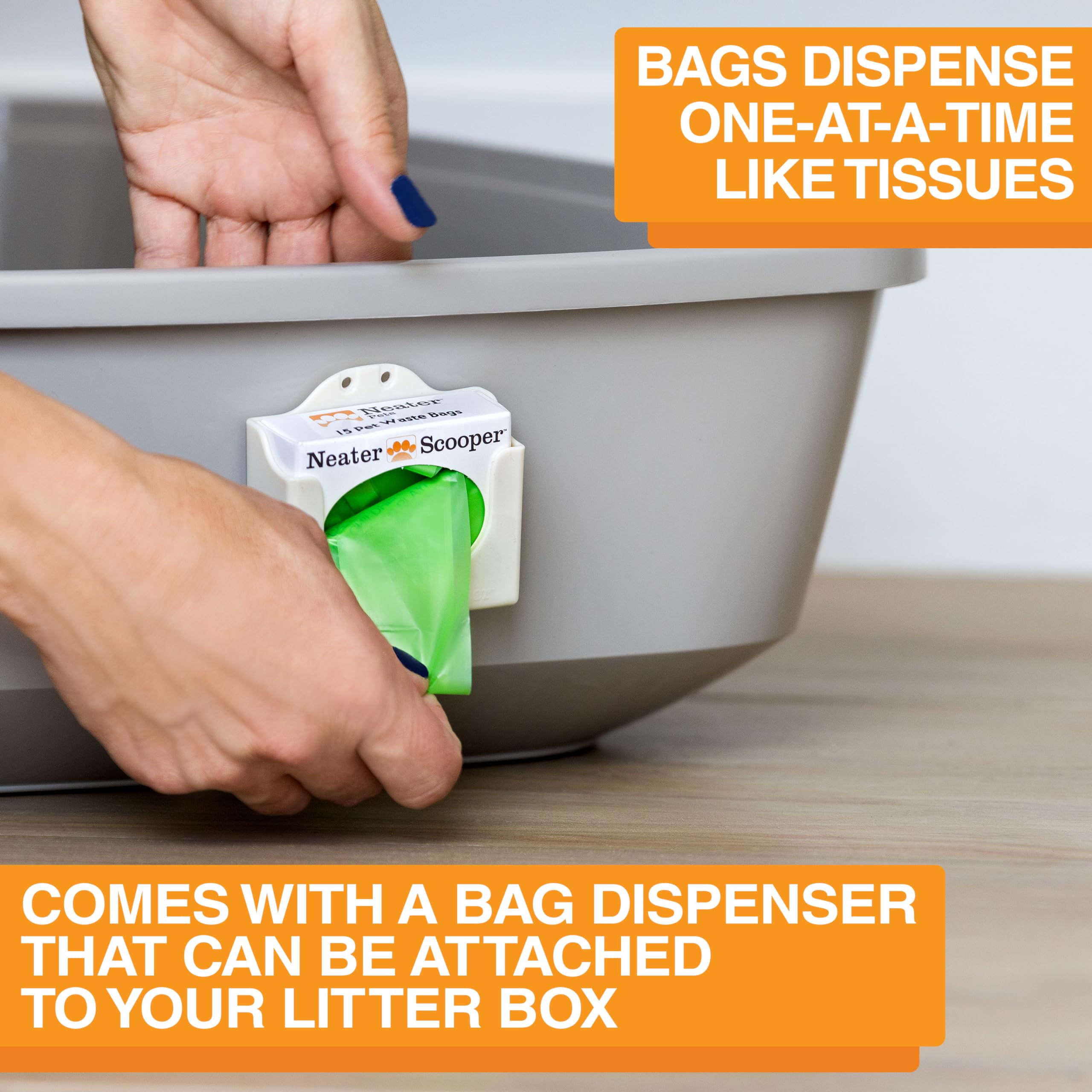 Neater Scooper reduces dust and odor in litter areas.