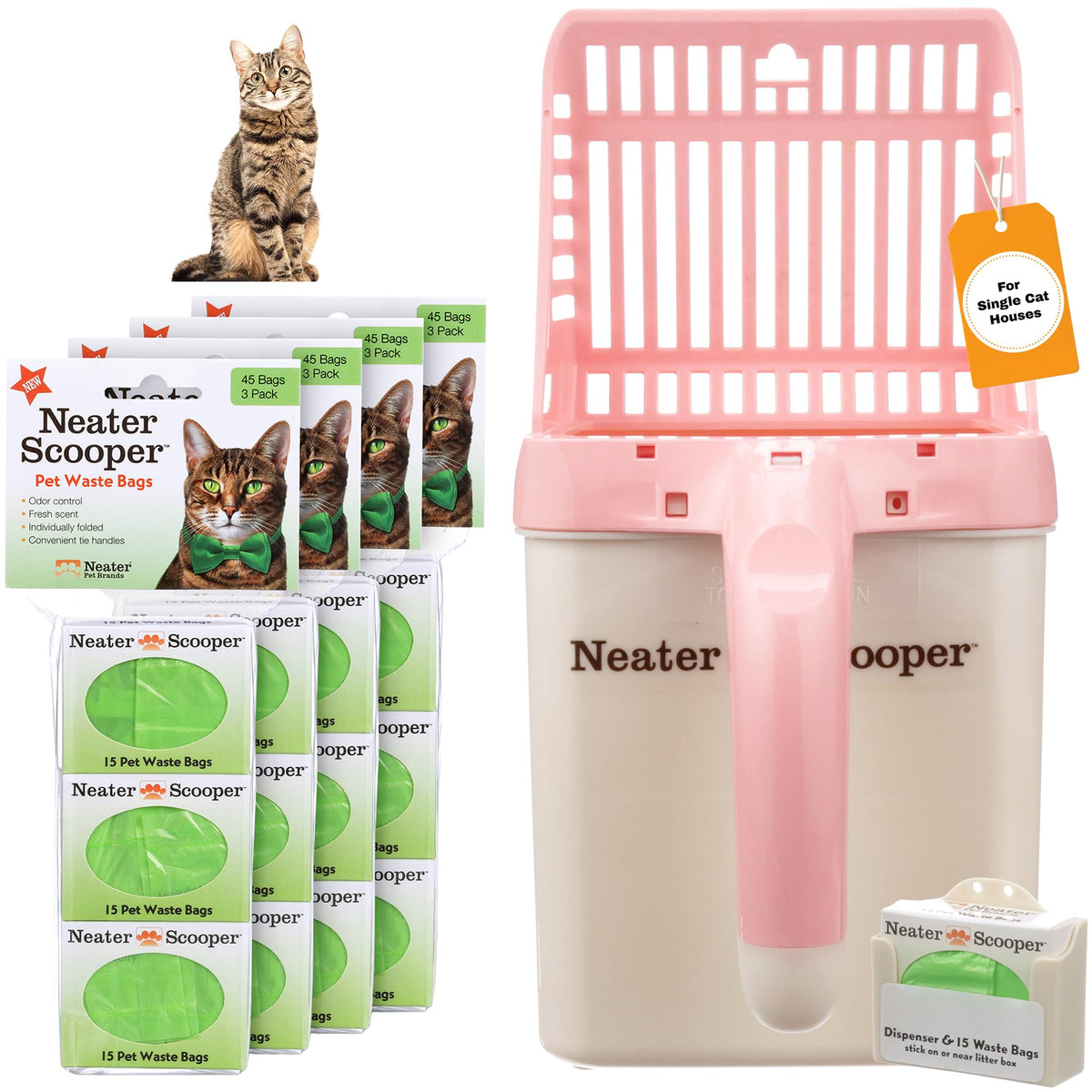Neater Scooper Standard Cat Litter Scoop in use, reducing mess and dust.