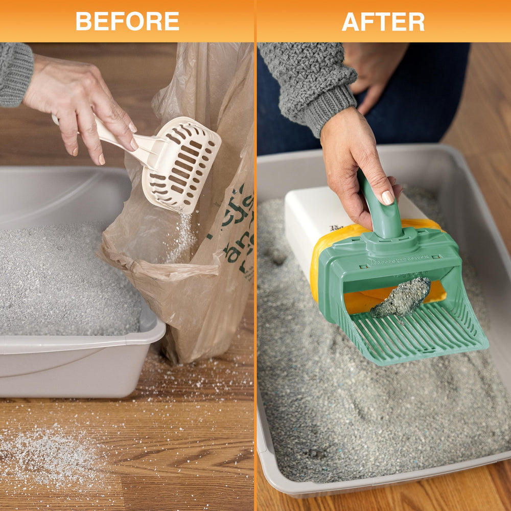 Neater Scooper XL durable plastic image highlights rust-free USA-made construction.