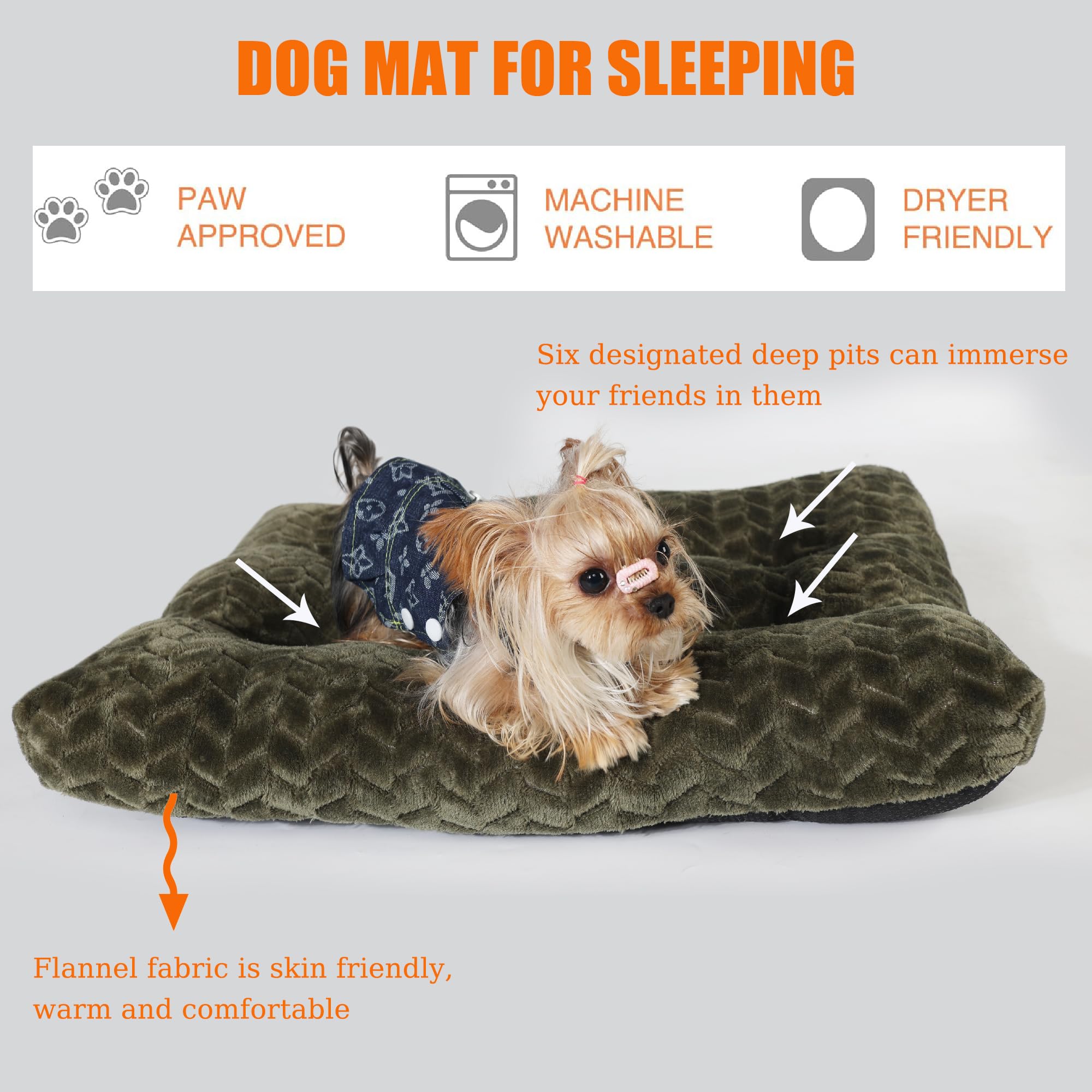 Necesitar dog crate bed 24x18 fits most standard small crates.