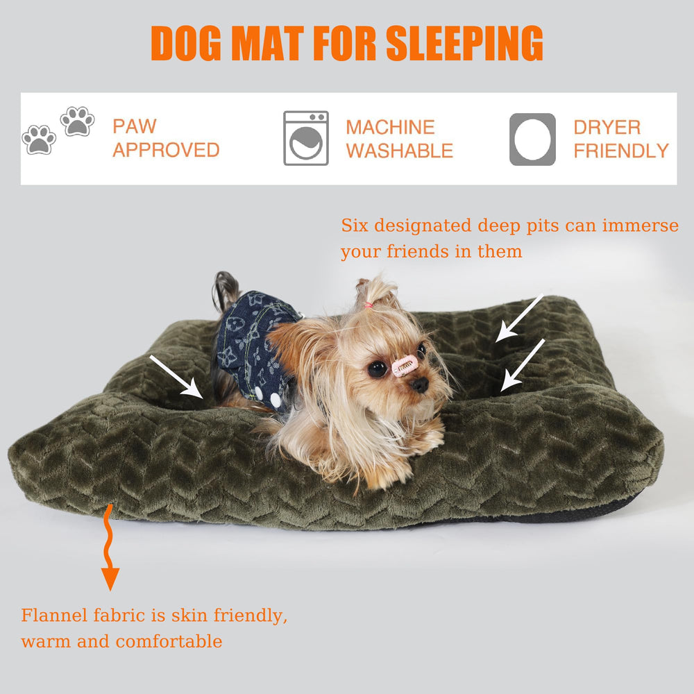 Necesitar dog crate bed 24x18 fits most standard small crates.