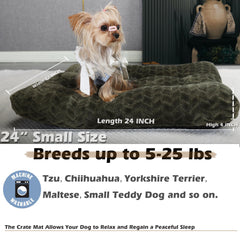 Necesitar dog crate bed olive green color for stylish, cozy resting spot.