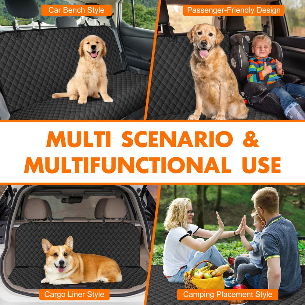 NECKORY backseat cover protects seats after exercise sessions.