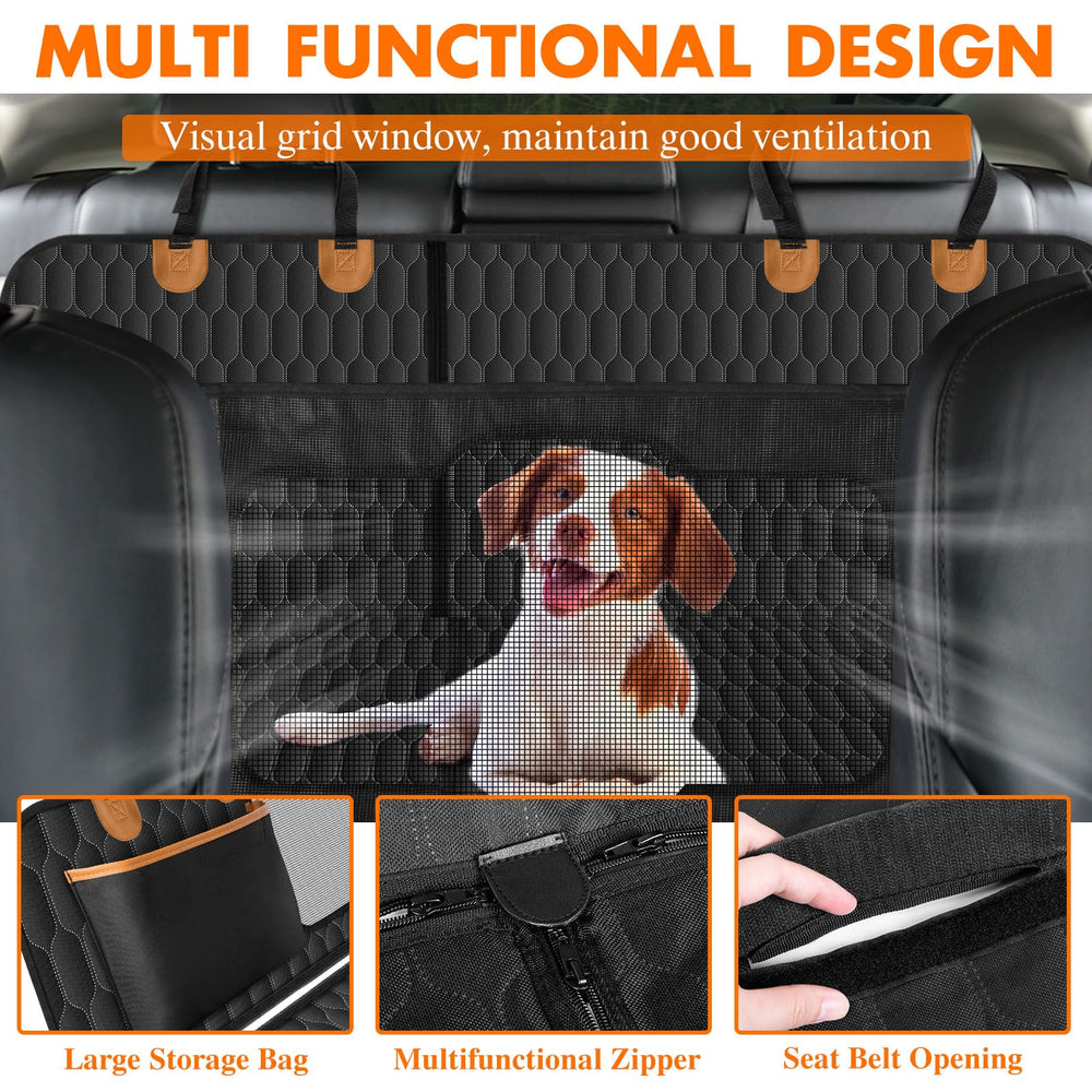NECKORY dog hammock with mesh window for visibility and airflow