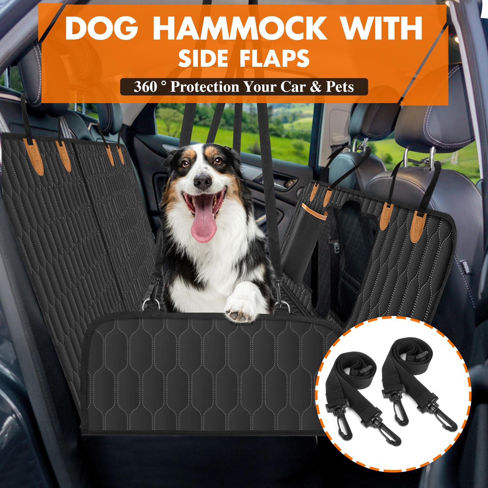 NECKORY dog back seat cover side wings shield doors from scratches