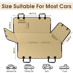 NECKORY dog seat cover showing waterproof coating for spill resistance