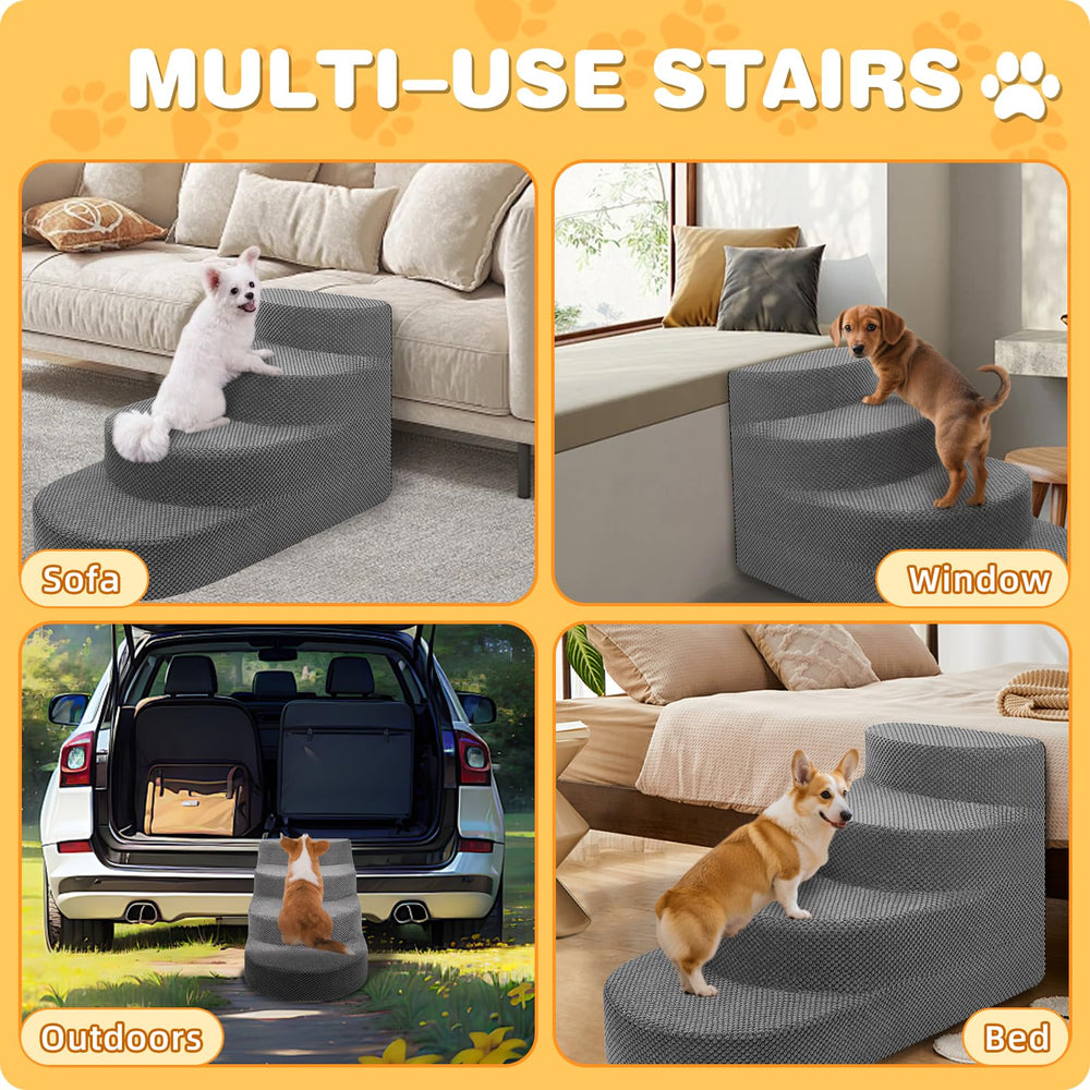 NECKORY dog stairs compact storage gray fits small living spaces