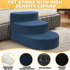 NECKORY dog stairs foam-detail-navy highlight soft, resilient foam for gentle, steady climbs.