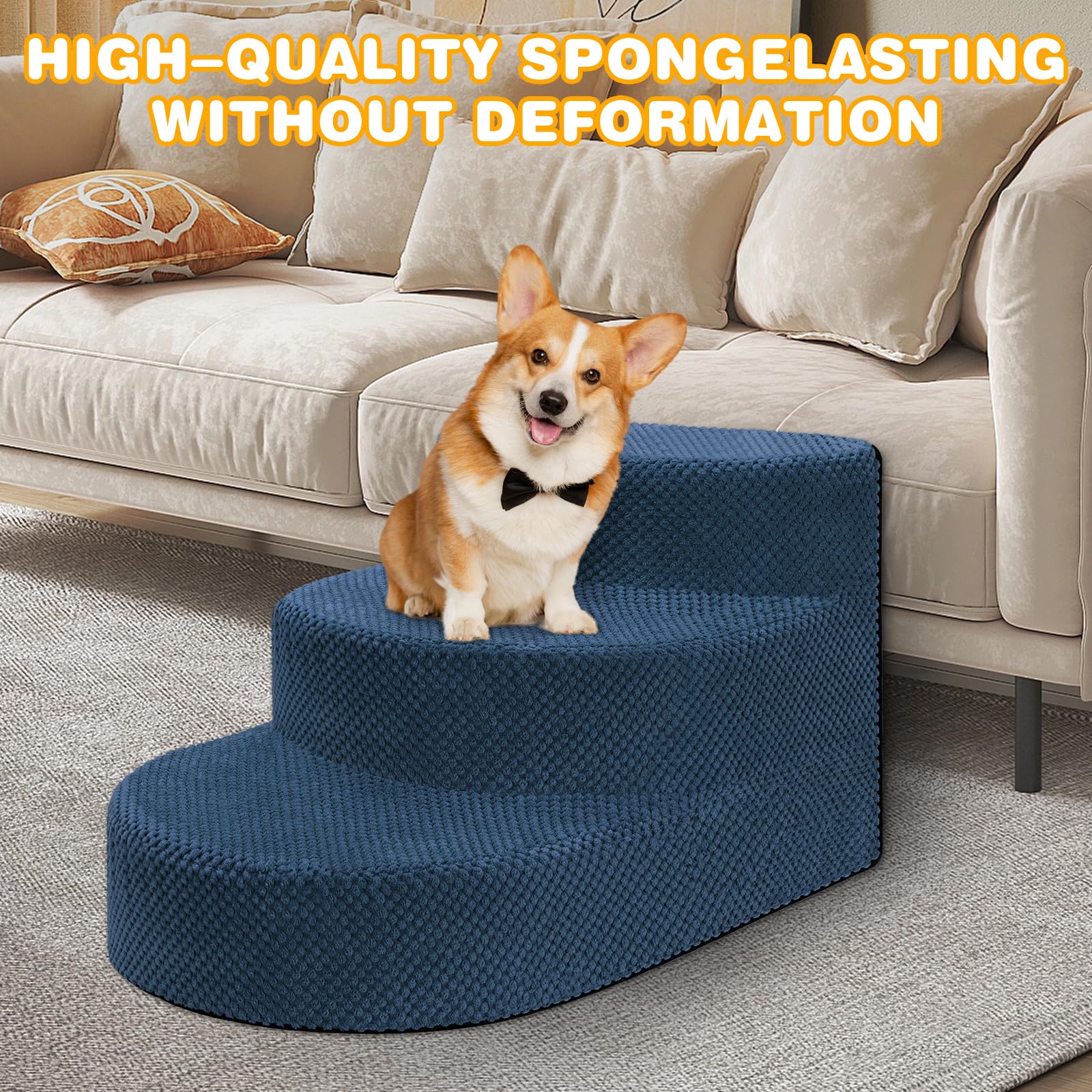 NECKORY dog stairs packed-expansion-navy reference vacuum compression and 24-48 hour return to full size.