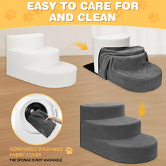 NECKORY dog stairs removable cover for easy washing.
