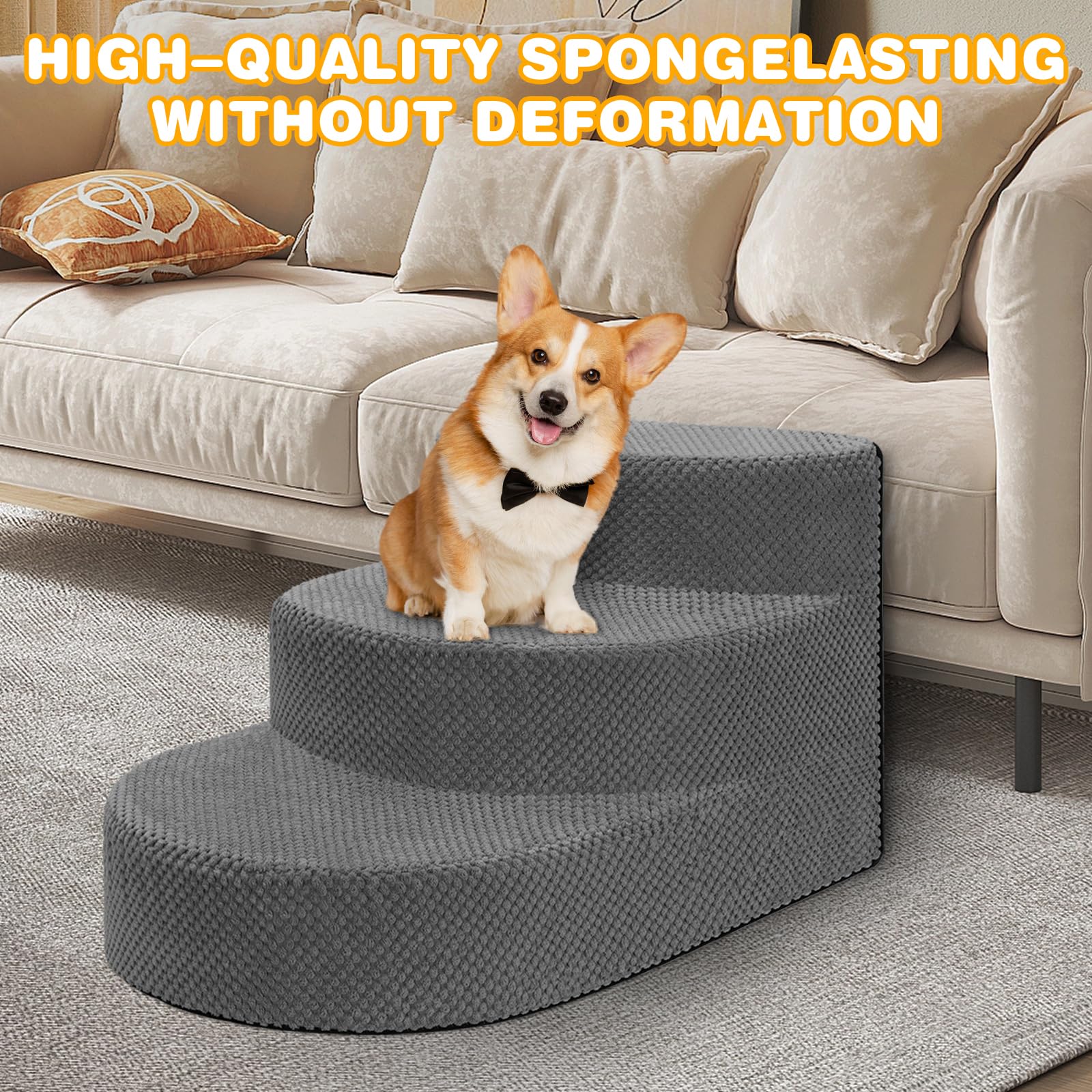 NECKORY dog stairs vacuum-packed packaging expands after opening.