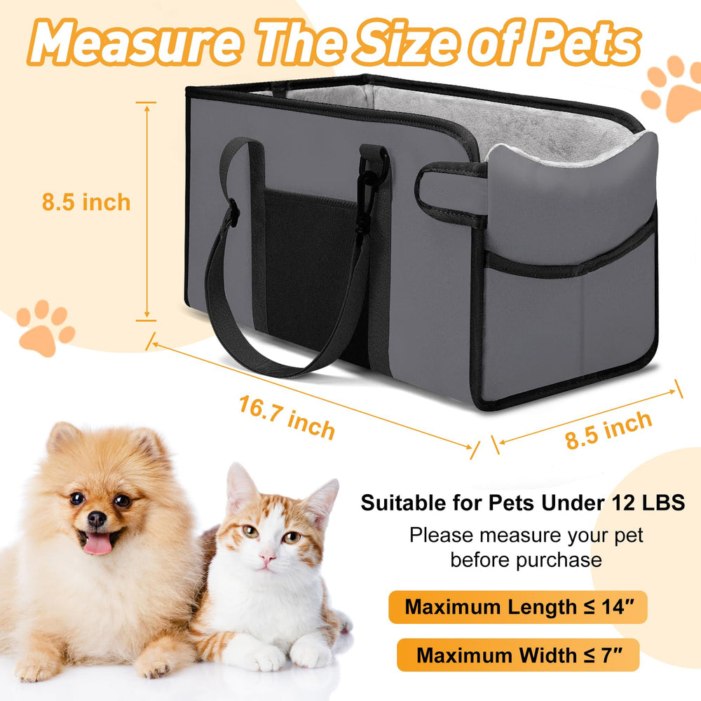 NECKORY portable dog car seat console mount demonstrating flexible fit