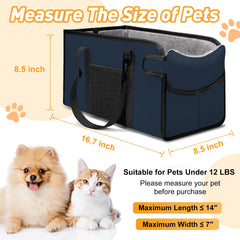 NECKORY navy interior car seat shows cozy space for pet comfort on journeys