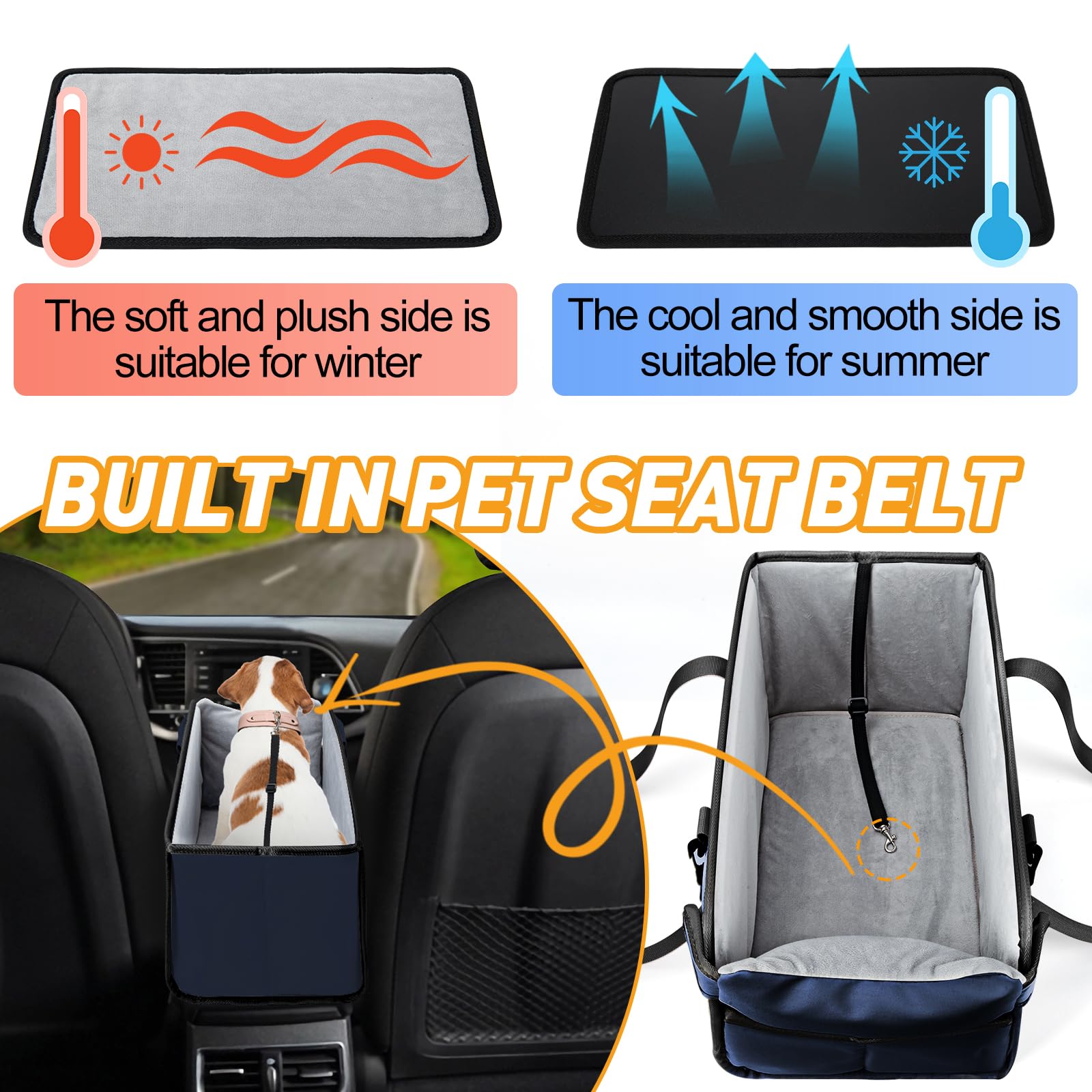 NECKORY seat belt tether helps keep your pet safely monitored
