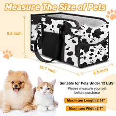 NECKORY portable dog car seat side view with adjustable straps