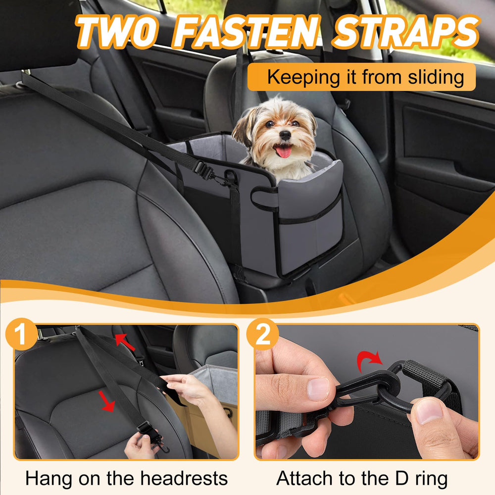 NECKORY portable dog car seat soft velvet edge for comfort