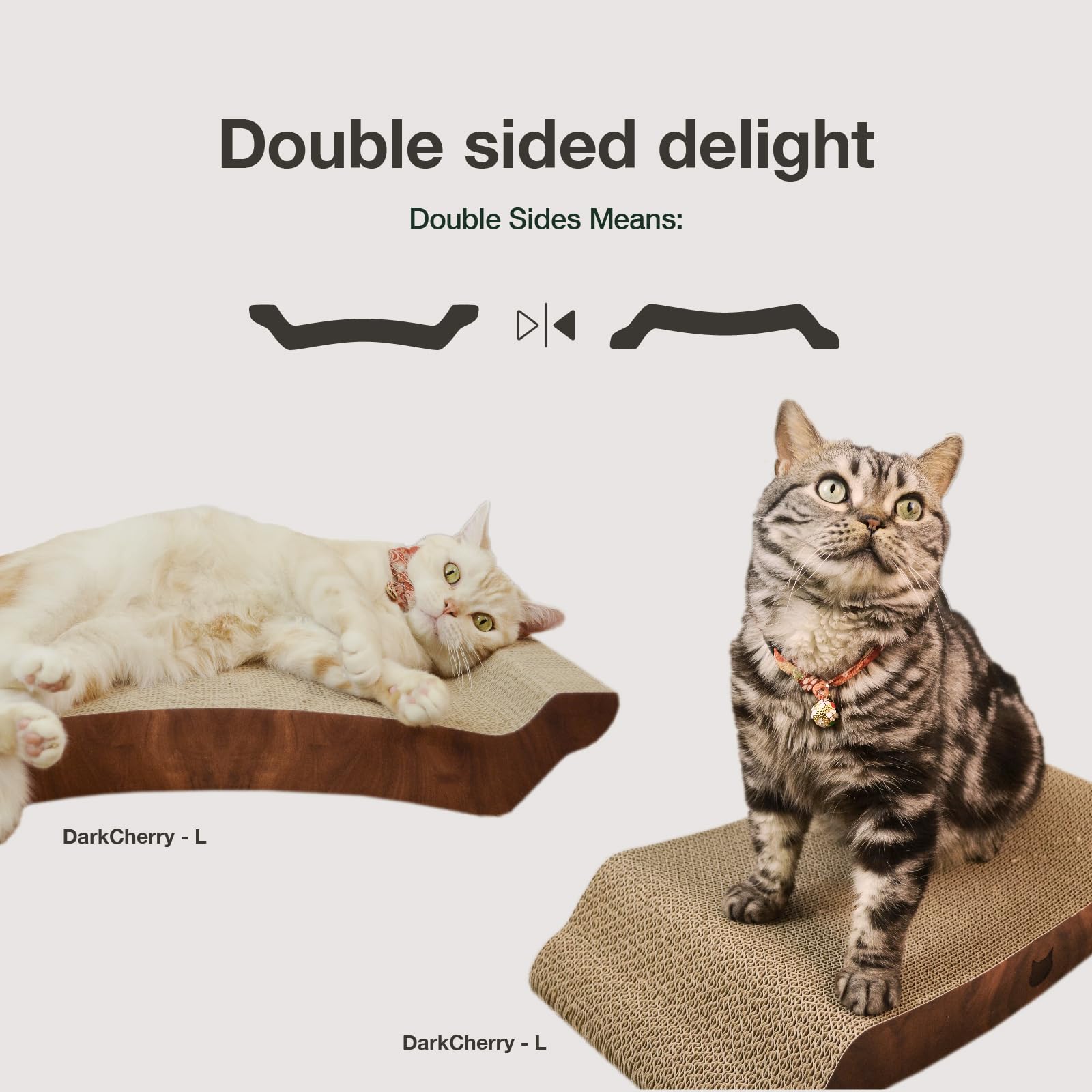 NECOICHI cardboard cat scratcher bed layered-detail with reinforced grip