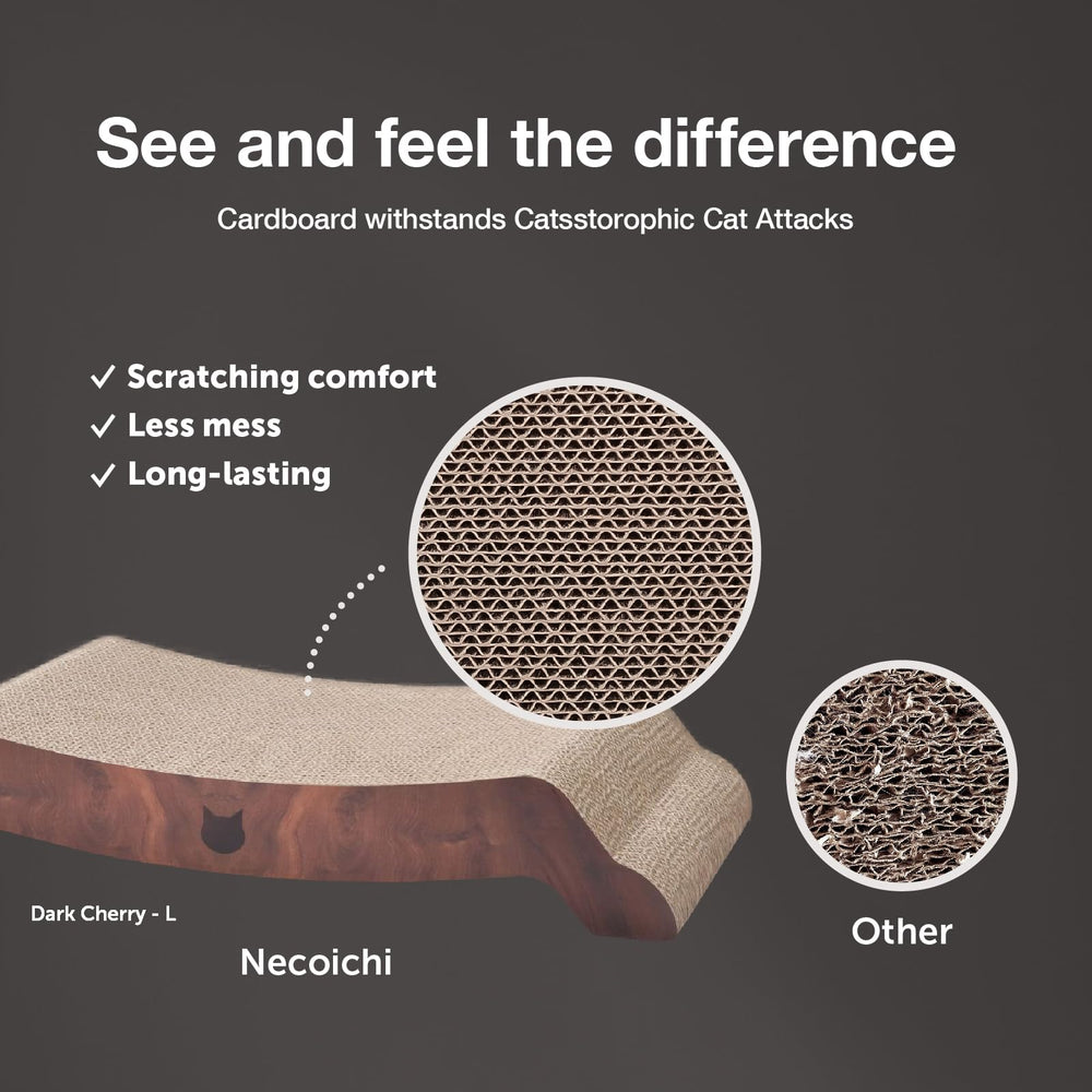 NECOICHI cardboard cat scratcher bed mess-free cleanup after play