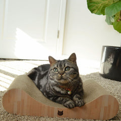 NECOICHI Cardboard Scratcher Bed—reversible surfaces for longer life.