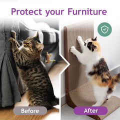 NECOICHI Cardboard Scratcher Wall in dark cherry color boosts stylish cat furniture protection