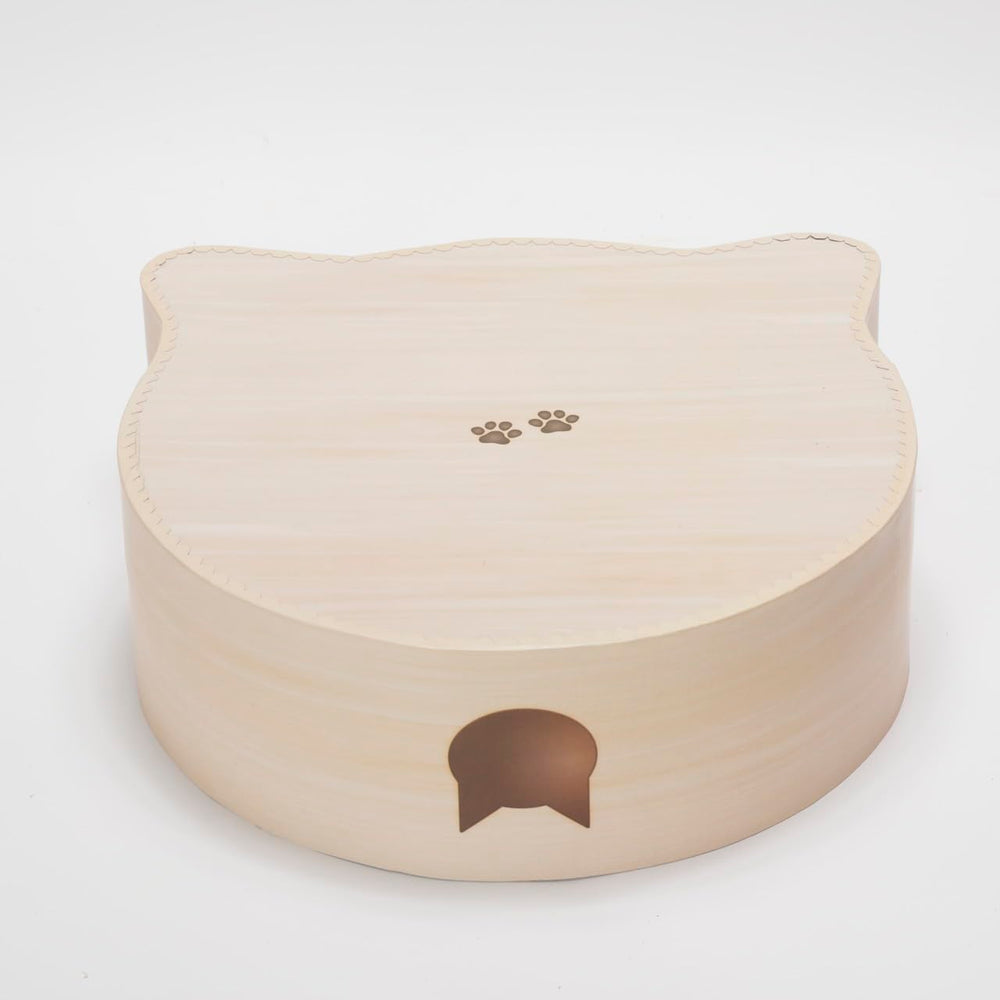 NECOICHI Cat-Headed Scratcher Bed birch large cat lounging pose for relaxation