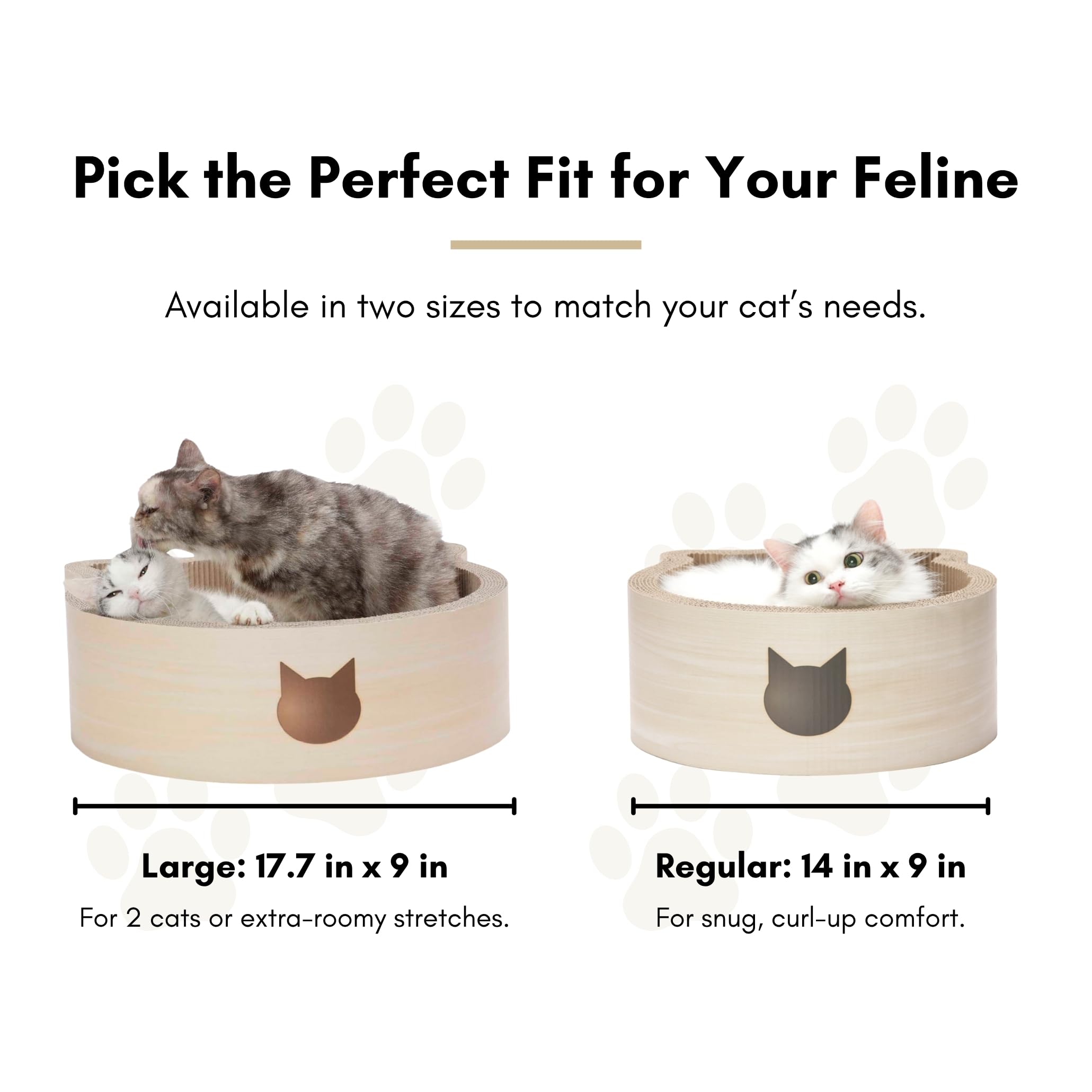 NECOICHI Cat-Headed Scratcher Bed birch large interior opening for lounging and scratching