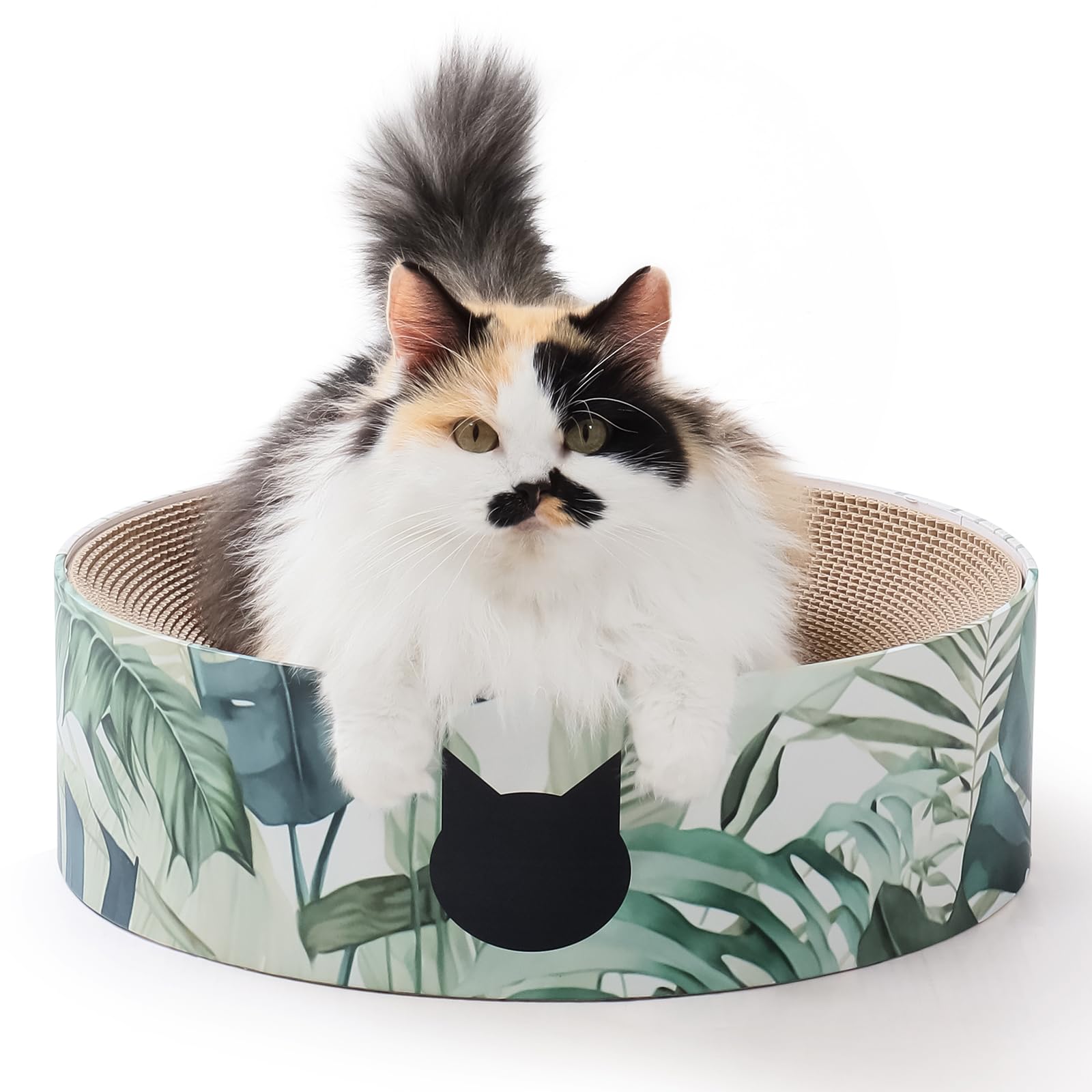 NECOICHI cat scratcher bowl front view for cozy lounging and scratching