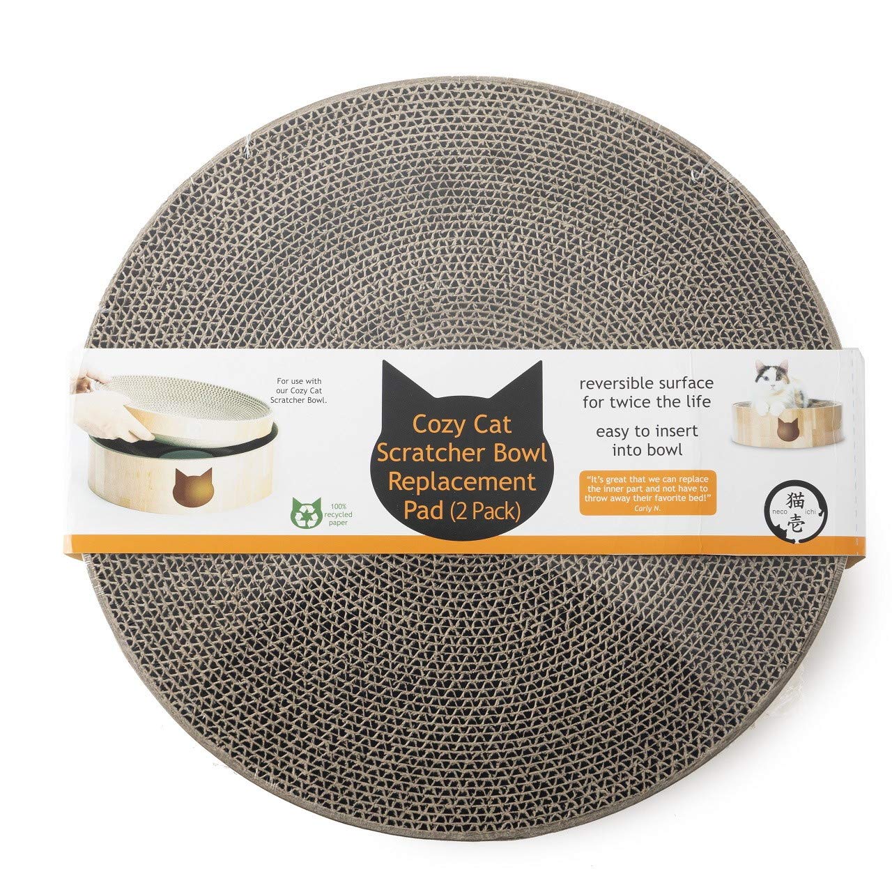 Necoichi Cat Scratcher Bowl Lounge Sleep: ideal for cozy naps between play sessions.