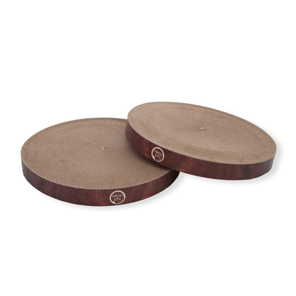 Necoichi cat scratcher bowl front view, cozy lounge and reversible scratch surface.