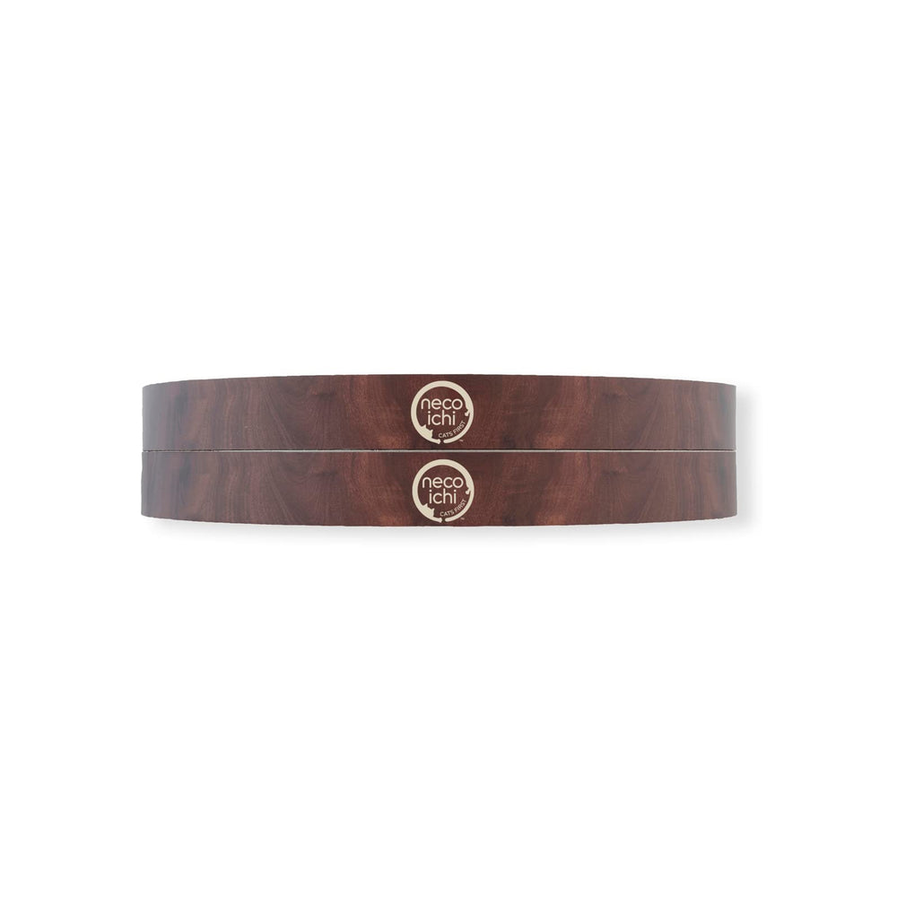 Necoichi cat scratcher bowl side view, compact footprint and comfy resting space.