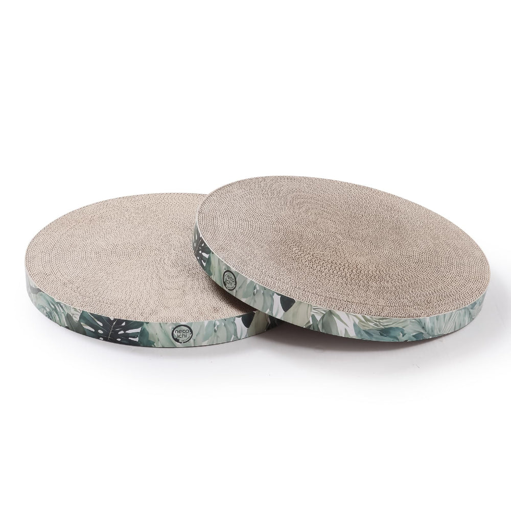 Necoichi cat-scratcher-bowl replacement closeup shows durable recycled paperboard for lounging.