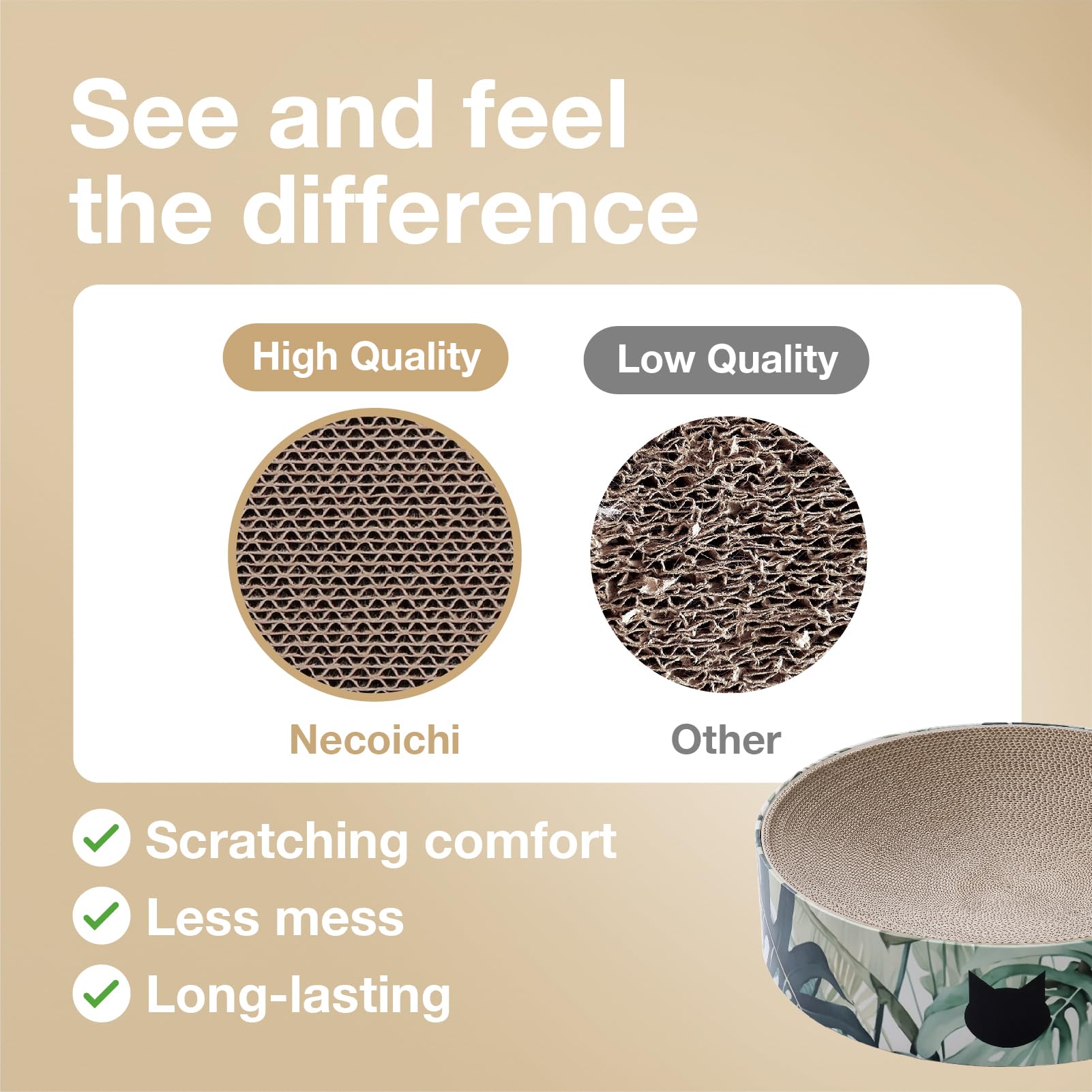 Necoichi eco-friendly-paperboard materials emphasize sustainable, durable pet-safe design.