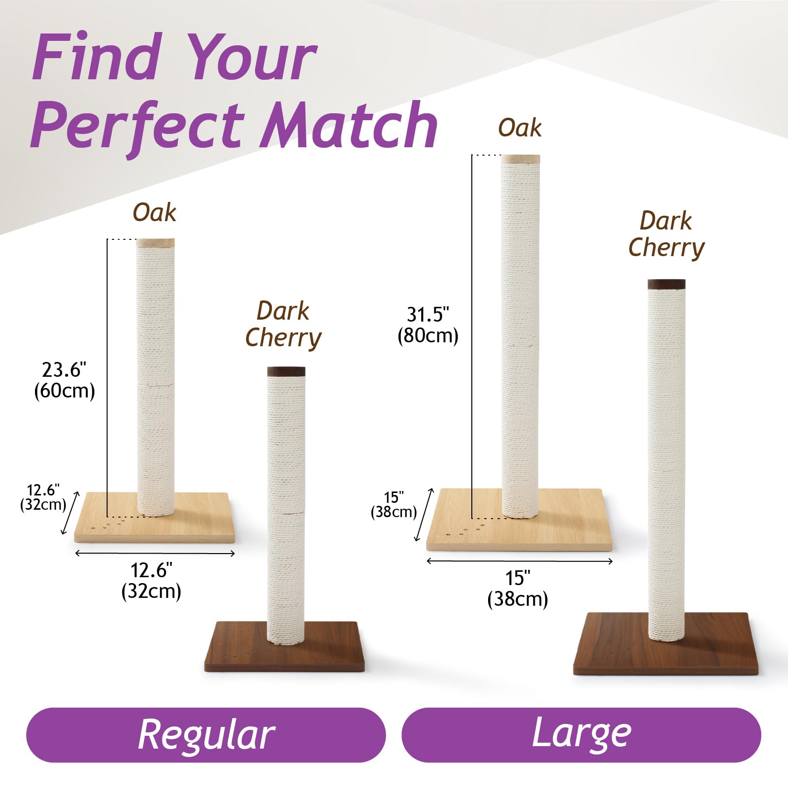 NECOICHI oak finish post blends with home decor while encouraging furniture protection.
