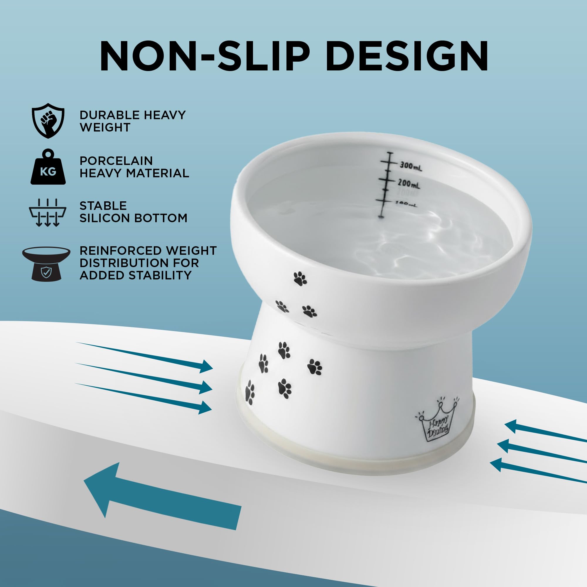 NECOICHI raised cat water bowl microwave-safe for convenient reheating and setup