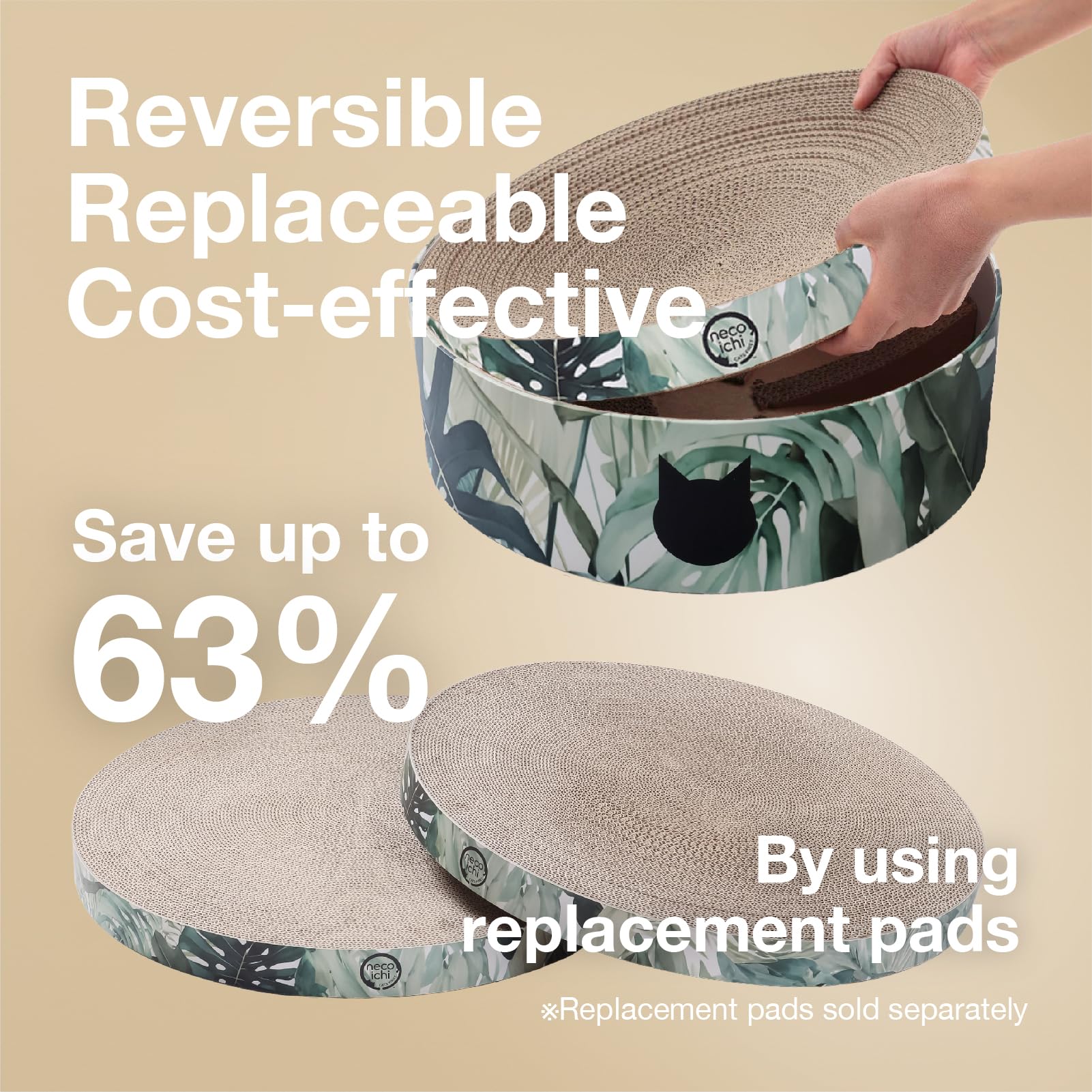 Necoichi reversible-scratch-pad xl-dark-cherry angle-view highlights double-use versatility.