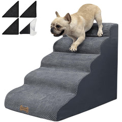 Necrely 5-Step Dog Stairs top view shows stable entry for high beds.