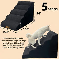 Necrely dog stairs anti-slip bottom provides slip-free stability.
