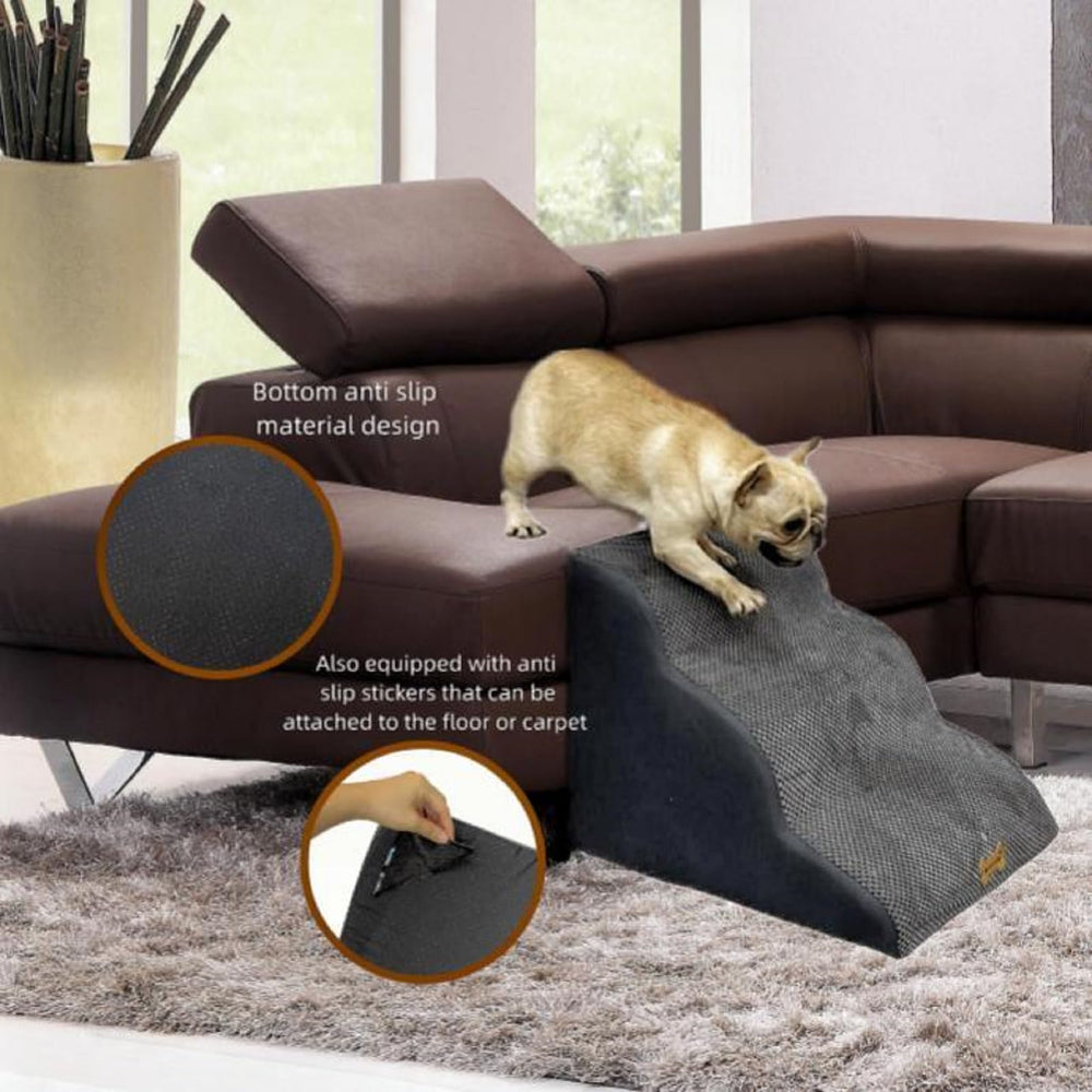 Necrely dog stairs sit on bed edge for easy climbing access