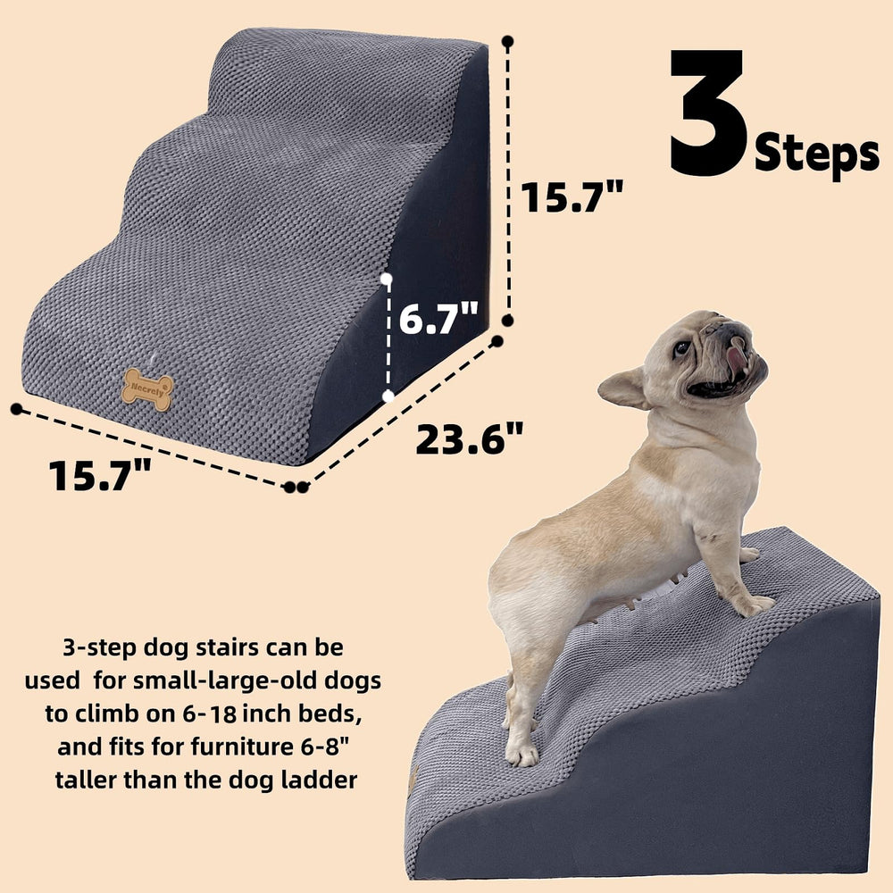 Necrely dog stairs coral-fleece side prevents furniture scratching during ascent