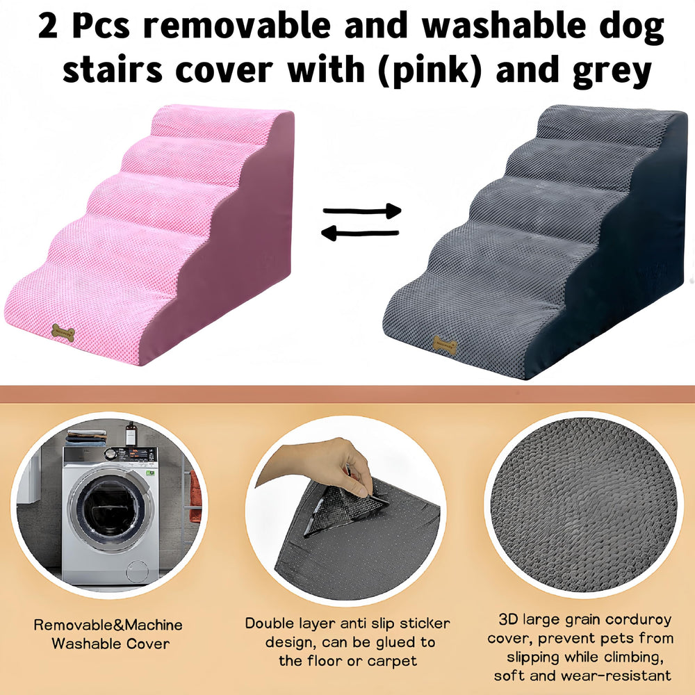 Necrely dog stairs curved 35-degree design eases joint strain and stair access