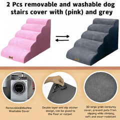 Necrely dog stairs curved 35-degree design eases joint strain and stair access