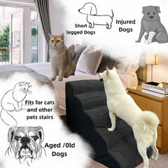 Necrely dog stairs grey cover features easy cleaning.