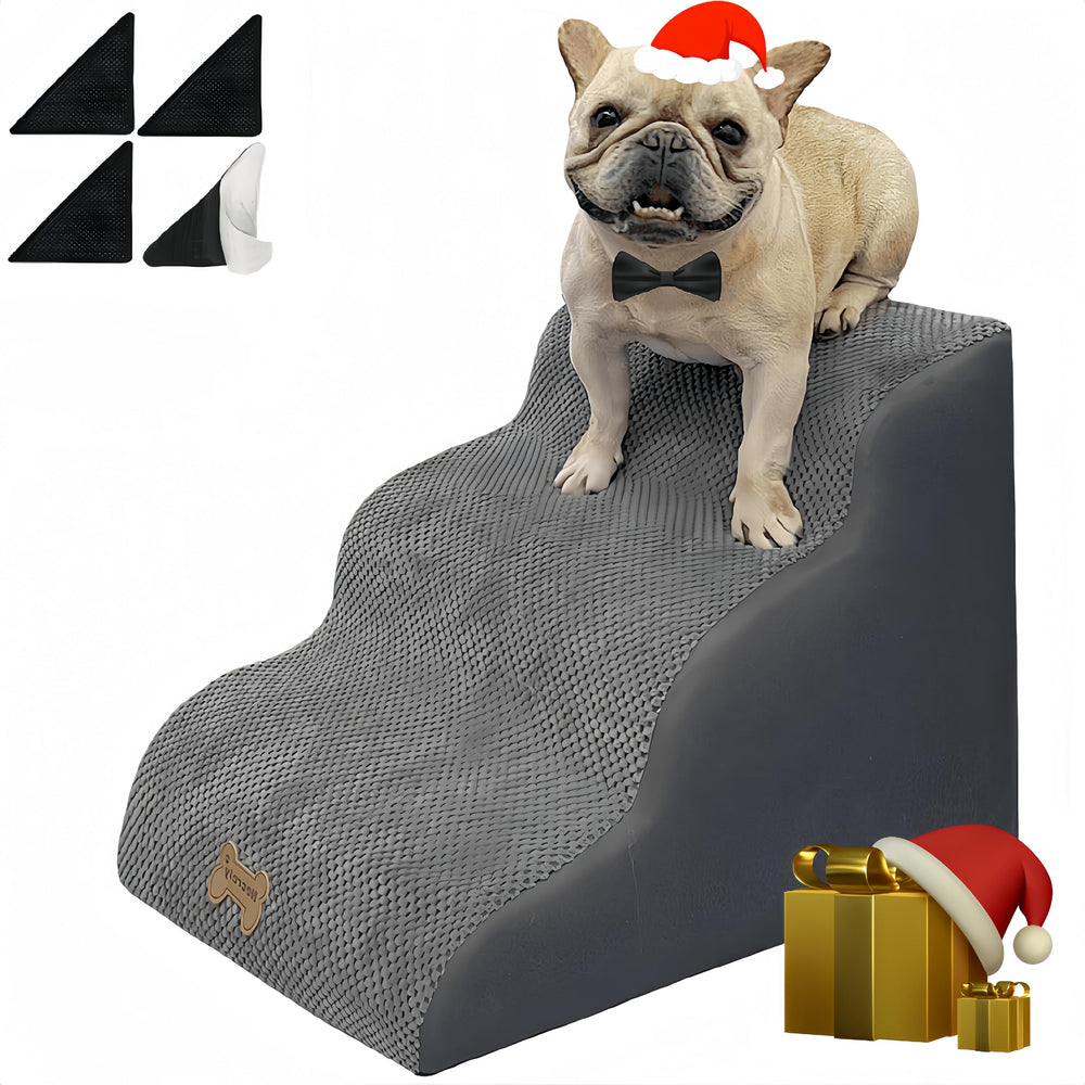 Necrely dog stairs three-layer top cotton-linen for soft, non-slip bed access