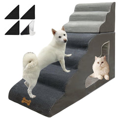 Necrely seven-step dog stairs on a 36-inch bed for easier access